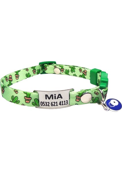 Güvenlik Kilitli Isimli Kedi Tasması, Sallanmayan Isimlik, Kedi Künyesi, Kedi Isimlik, Safety Click