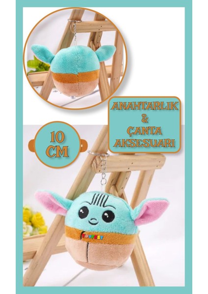 Star Wars Mandalorian The Child Grogu Baby Yoda Figürlü Peluş Anahtarlık Çanta Aksesuarı - 10 cm