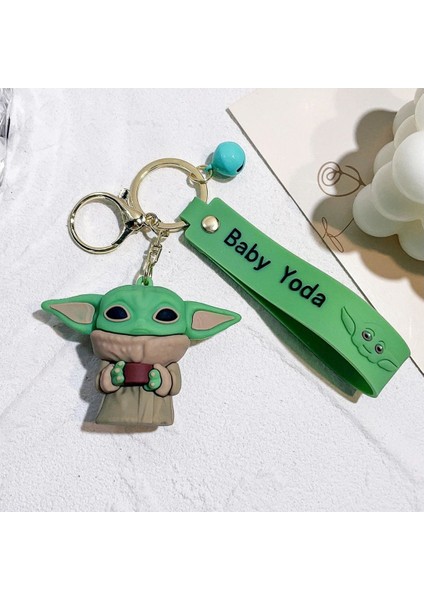 Star Wars Mandalorian The Child Grogu Baby Yoda Figür Anahtarlık ve Kartlık 2 Si Bir Arada - Model 5 modelleri