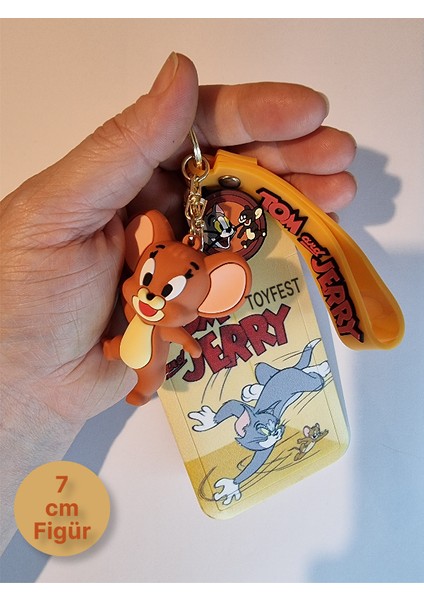 Tom&jerry - Jerry Fare Figürlü Yumuşak Silikonlu Anahtarlık Çanta Aksesuarı ve Kartlık 2si Bir Arada modelleri