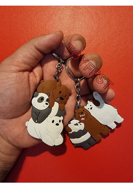 Kafadan Ayılar Figürleri - Grizzly - Panda - Ice 2 Li Çanta Akesuarı Anahtarlık Seti - Model 3 fiyatları