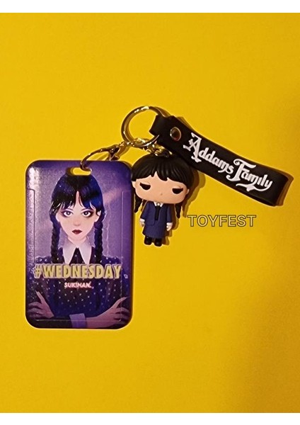 Adams Family - Wednesday&dikişli El Figürlü 3D Silikonlu Anahtarlık ve Kartlık - 2 Adet fiyatları