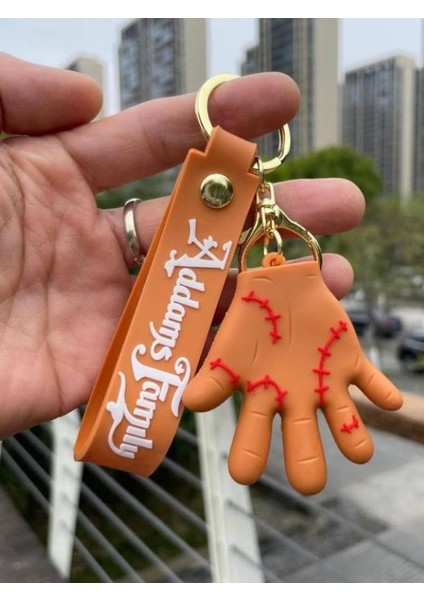 Adams Family - Wednesday&dikişli El Figürlü 3D Silikonlu Anahtarlık ve Kartlık - 2 Adet modelleri