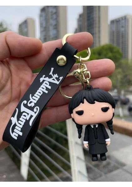 Adams Family - Wednesday&dikişli El Figürlü 3D Silikonlu Anahtarlık ve Kartlık - 2 Adet indirimleri