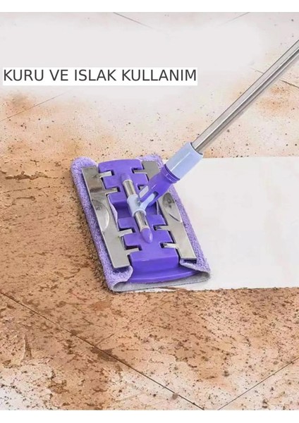 Teleskopik Uzatılabilir Tablet Palet Sihirli Mikrofiber Bezli Mop Paspas Seti Takımı - 1 Adet