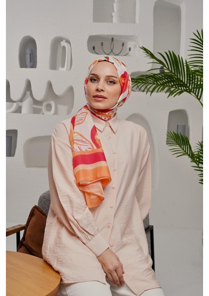 Yaprak Desen Kırmızı Soft Pamuk Şal fiyatları