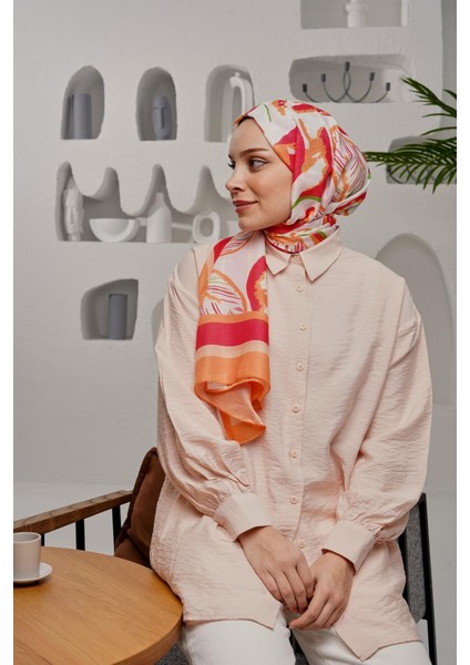 Yaprak Desen Kırmızı Soft Pamuk Şal modelleri