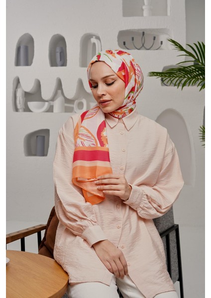 Yaprak Desen Kırmızı Soft Pamuk Şal fırsatları