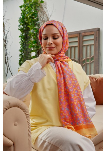 Leopar Desen Pembe Soft Pamuk Şal