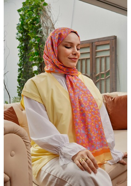 Leopar Desen Pembe Soft Pamuk Şal