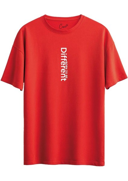 Pamuklu Different Baskılı Siyah Oversize Tişört