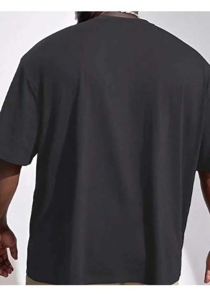 Erkek Minibüs Baskılı Bisiklet Yaka Salaş Oversize Boyfriend Beyaz, Siyah T-Shirt fiyatları