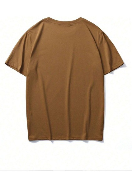 Erkek Beach Baskılı Bisiklet Yaka Salaş Oversize Boyfriend Beyaz, Mavi, Siyahi Kahverengi T-Shirt modelleri