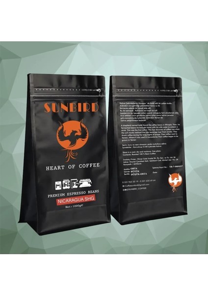 Nicaragua Shg Espresso Single Origin Çekirdek Kahve 1 kg