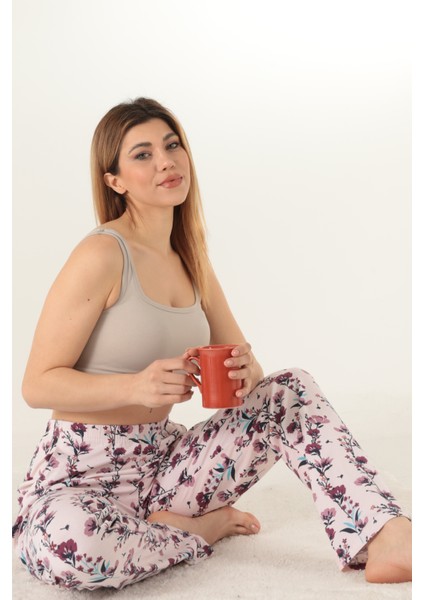 Kadın Çiçek Desenli Pijama Altı