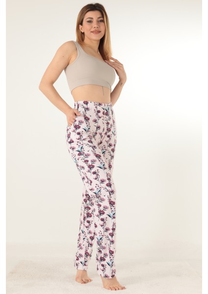 Kadın Çiçek Desenli Pijama Altı