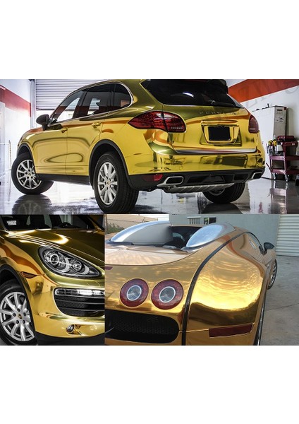 Gold Altın Varak Yapışkanlı Araç Aksesuar Mobilya Folyosu (50CMX122CM)