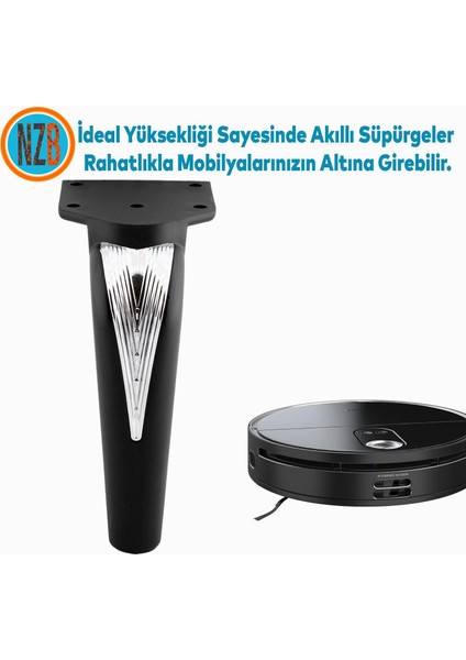 Mobilya Yükseltci Kanepe Sehpa Tv Ünitesi Koltuk Ayağı Baza Ayakları Siyah Krom 16 cm fiyatları