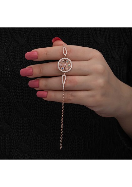 ​gümüş Rose Renkli Yaşam Çiçeği Kadın Bileklik fiyatları