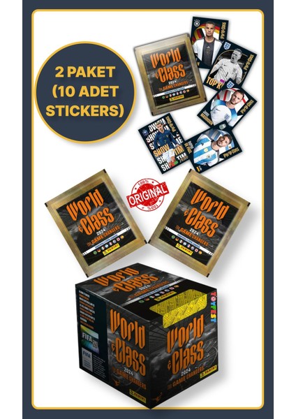 Panini Fifa World Class Koleksiyon Futbolcu 2024 Sticker Çıkartmaları + 2 Paket (10 Adet Sticker)