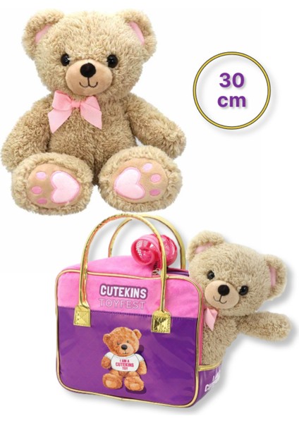 Cutekins Taşıma Çantalı Peluş Ayı Uyku Arkadaşım - 30 cm