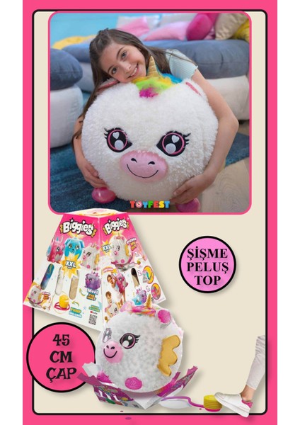 Sürpriz Unicorn Mega Şişme Peluş Top - 45 cm Çaplı