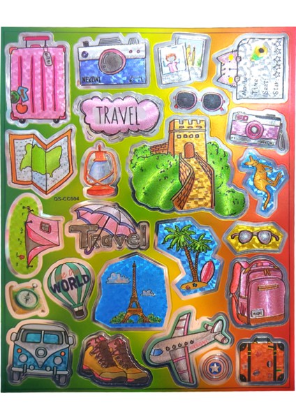 Metalik Sticker Stiker Defter Planlayıcı Etiket 25 x 20 cm Tatil Paris