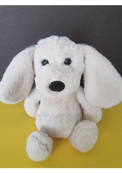 Yumuşak Tüylü Uyku Arkadaşı Peluş Oyuncak Köpek - Krem - 34 cm