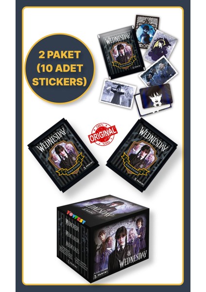 Panini Wednesday Koleksiyon Sticker Çıkartmaları + 2 Paket (10 Adet Sticker)
