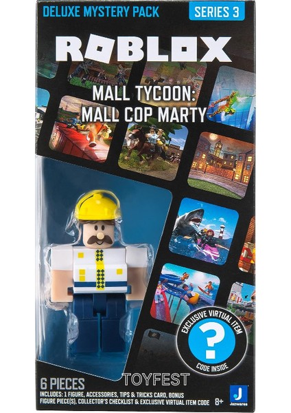 Roblox Deluxe Mystery Pack Seri 3 Mall Tycoon : Mall Cop Marty Figür - 9 cm Online Oyun Kodlu