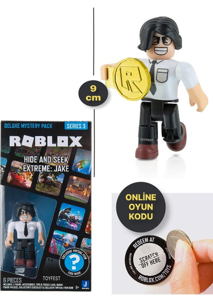 Roblox Deluxe Mystery Pack Seri 3 Hide And Seek Extreme : Jake - 9 cm Online Oyun Kodlu