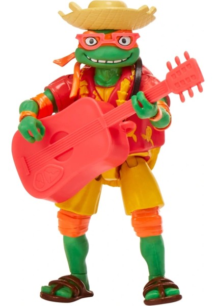 Tmnt Aksesuarlı Ninja Kaplumbağalar Mutant Figürü - Beach Bum Mıkey Decked Out Dude - 20 cm