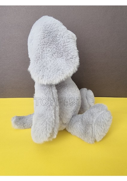 Yumuşak Tüylü Uyku Arkadaşı Peluş Oyuncak Köpek - Gri - 34 cm