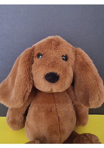 Yumuşak Tüylü Uyku Arkadaşı Peluş Oyuncak Köpek - Camel - 34 cm