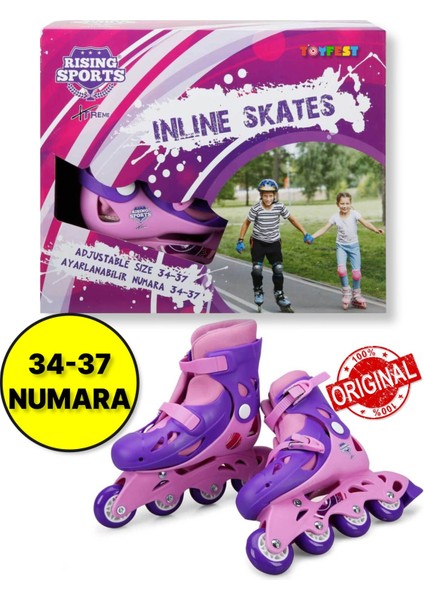 Inline 4 Teker Paten Pembe (34 - 37 Numara Için Ayarlanabilir)