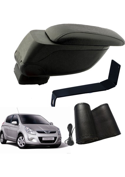 Eko Set Hyundai I20 2010 Geniş Hacimli Delmesiz Çelik Ayaklı Kolçak ve Direksiyon Kılıfı