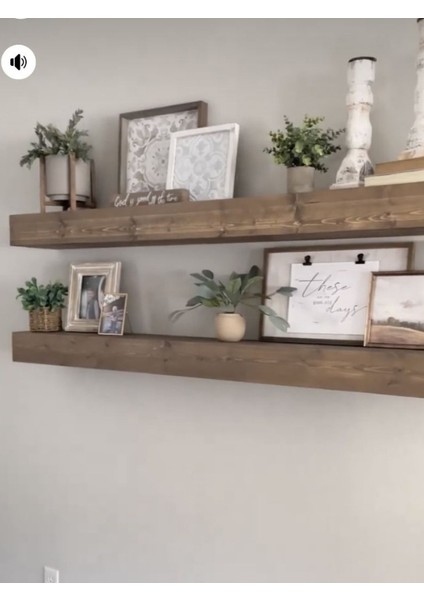 Dekoratif Ahşap 2’li Takım 230x15x4 cm (Gizli Aparatlı Raf)