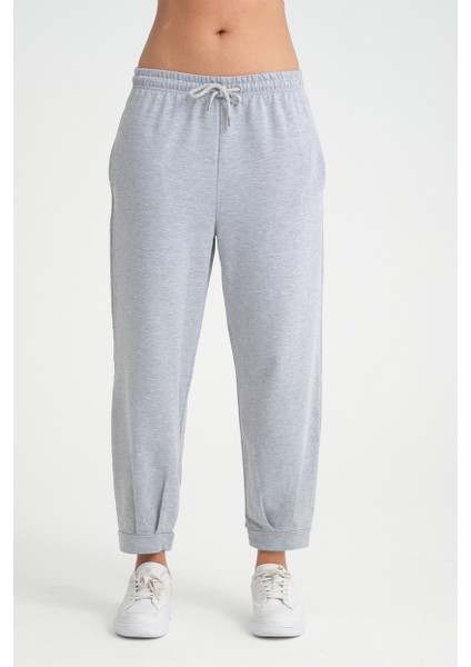 Kadın Beli Lastikli Paça Detaylı Düz Basic Eşofman Altı fiyatları