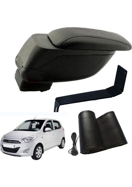 Eko Set Hyundai I10 2011 Geniş Hacimli Delmesiz Çelik Ayaklı Kolçak ve Direksiyon Kılıfı