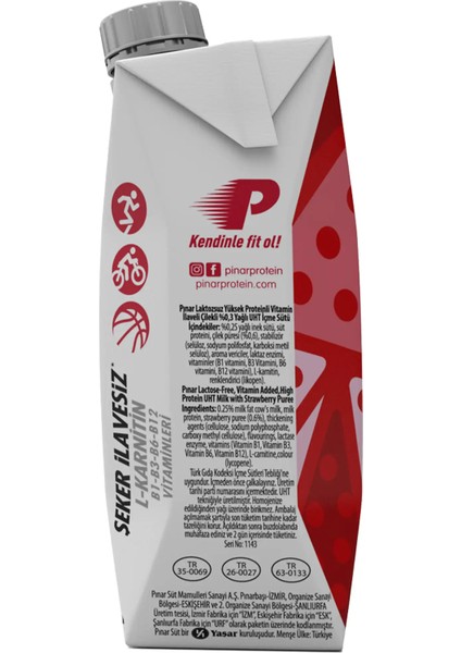 Çilekli Protein Süt 500 ml x 12 Adet