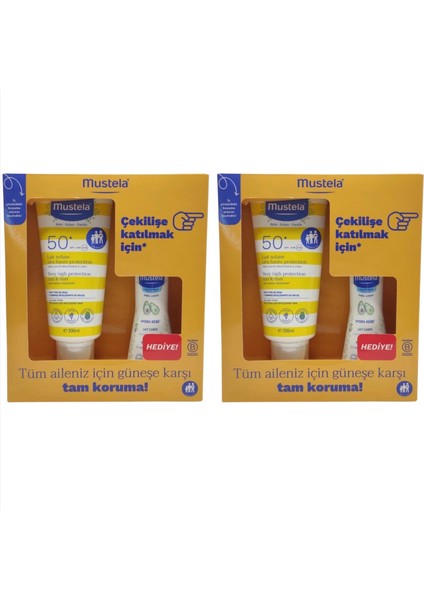 SPF50+ Güneş Losyonu 200ML + Hydra Bebe Vücut Losyonu 100ML x 2 Adet