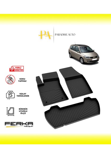 Renault Scenic 2 2003-2009 4d Havuzlu Paspas