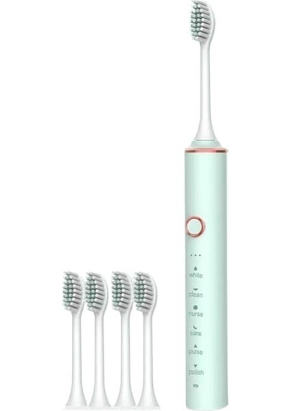 Akıllı Sonic Elektrikli Diş Fırçası Yetişkin Çift Modeli Şarj Edilebilir Yumuşak Kıllı Fırça Kafası Elektrikli Diş Fırçası (Yurt Dışından)