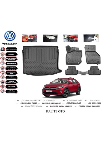 Volkswagen Taigo 2023 Model 3D Bagaj Havuzu+3d Pro Serisi Havuzlu Paspas Seti Tam Uyumlu