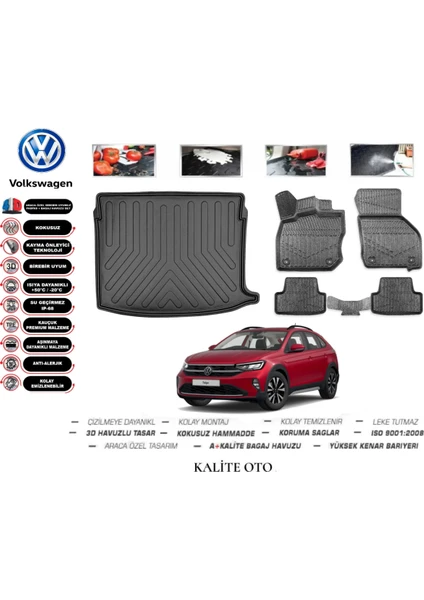 Kalite Oto Volkswagen Taigo 2024 Model 3D Bagaj Havuzu+3d Pro Serisi Havuzlu Paspas Seti Tam Uyumlu