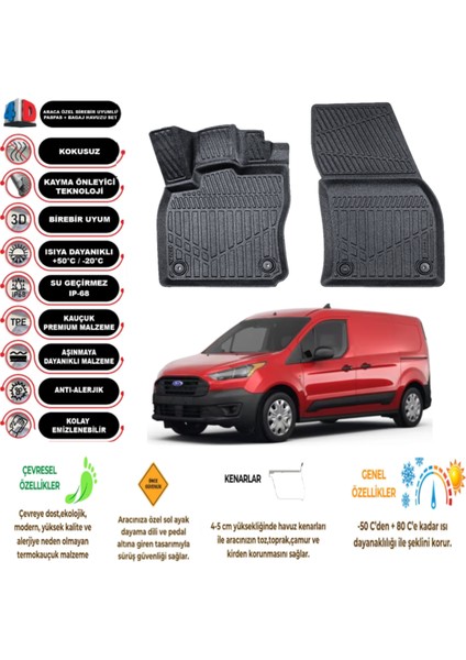 Ford Connect 2024 Model 4d Havuzlu Paspas (2 Parça)