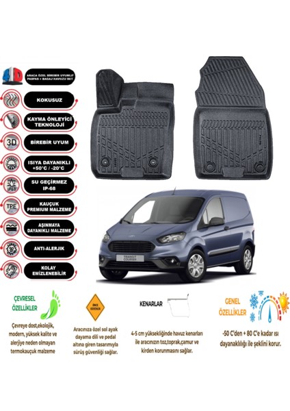 Ford Courier Panelvan 2016 Model 4d Havuzlu Paspas ( 2 Parça )