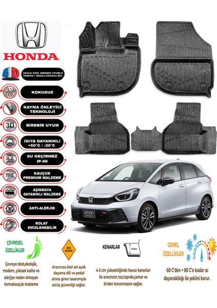 Honda Jazz 2021 Model 4d Araca Özell Havuzlu Kokusuz Paspas Takımı