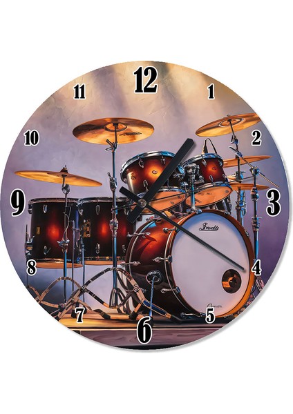 Bateri Seti Desenli Duvar Saati