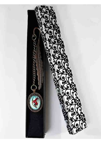 Turkuaz Zemin Vip Lale Desenli Çini Kitap Ayracı fiyatları